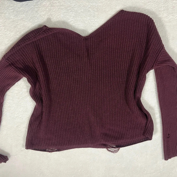 Garage Distressed Knit Sweater – Size Medium – Frayed - Picture 5 of 7